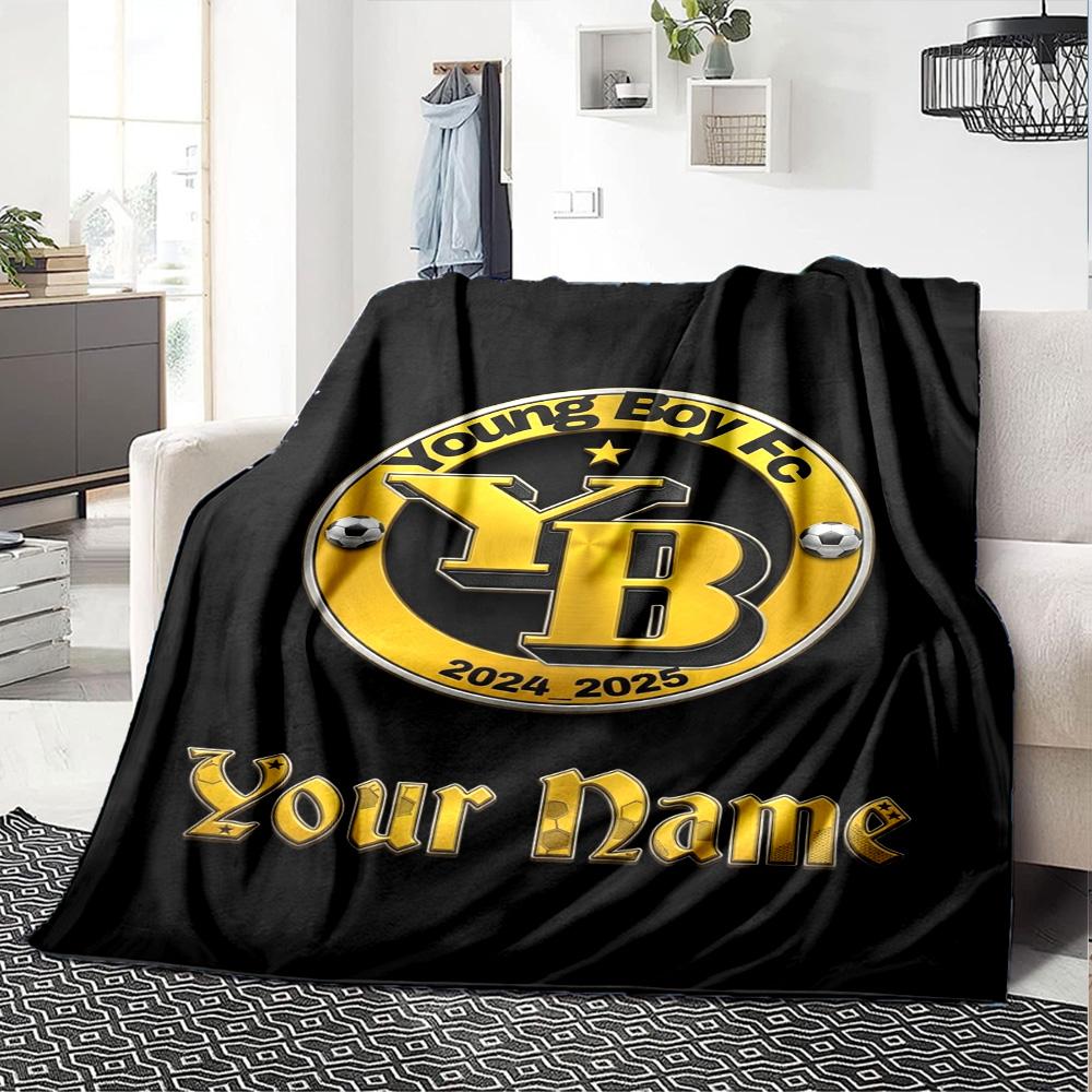 Name Custom BSC Young Boys Print Flannel Blanket High Quality Warm Comfortable Cover for All Seasons Perfect for Gifts Home Decor