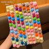 30 Color Random Ball Headband with Sweet and Stylish Button Style Rubber Band Hair Accessory Suitable for Daily Use