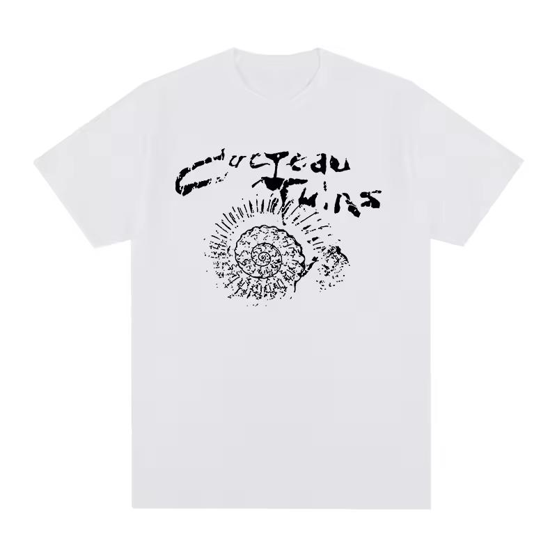 Cocteau Twins Band Graphic T‑Shirt Men Women Fossil Pattern Vintage Rock Print Short Sleeve Retro O‑Neck Fan Streetwear Tops