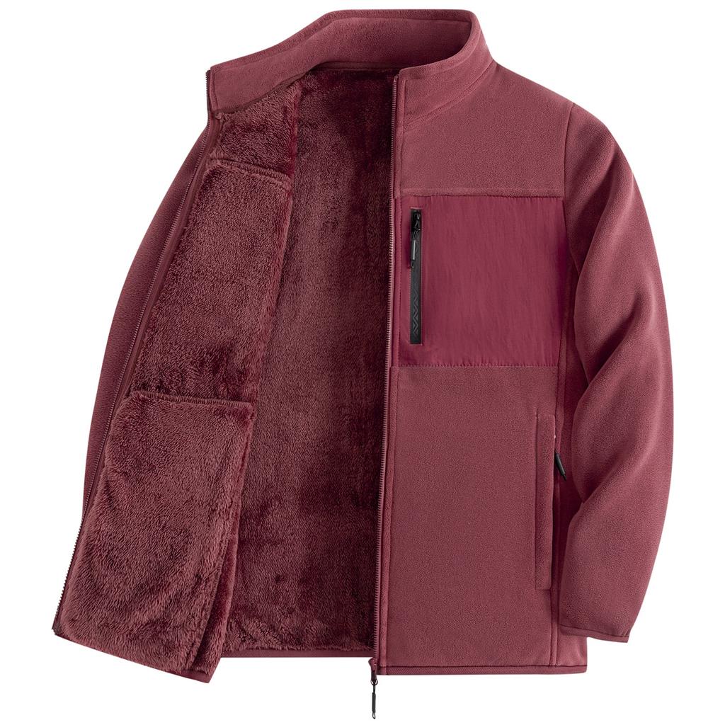 Мужская флисовая куртка на молнии с воротником плюс флисовая теплая куртка, уличный ветрозащитный термоплащ