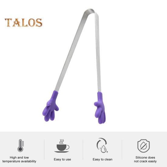 Mini Tongs Serving Tong Stainless Steel Palm Shape Food Tong for Ice Cube Sugar Fruits Salad Barbecue Grilling Buffet Kitchen Cooking