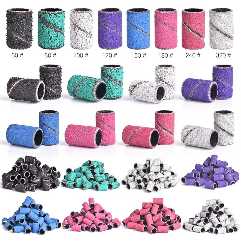 50 шт., шлифовальные ленты для сверл для ногтей, набор лент для сверл для ногтей, инструменты для удаления геля и педикюра
