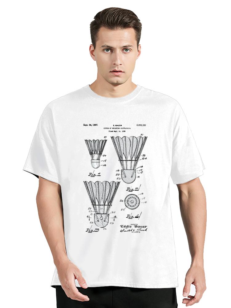 Fashion Cotton Tshirt Badminton Shuttle Tpatent Art Gift B Dminton tshirt Summer Fitness T shirt Unisex Tops Oversized Tees