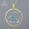 Ancient Birdsong & Fragrance Aquamarine Raw Stone Sterling Silver Pendant S925 Women's Creative Design