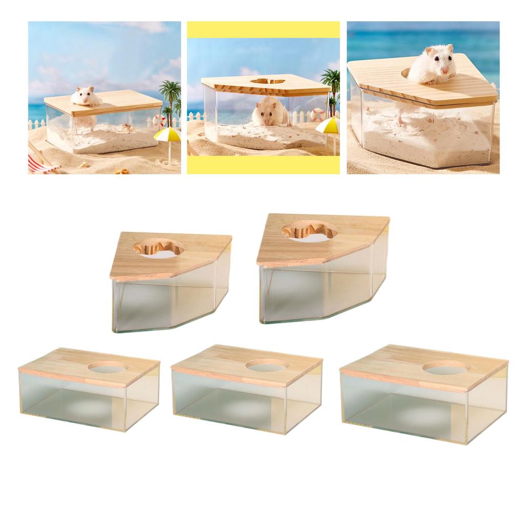 Hamster Sand Bath Box Sand Basin Digging Sand Container for Squirrels Rat