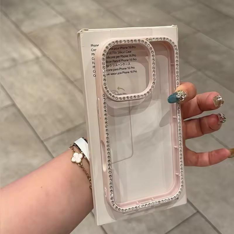 Роскошный прозрачный чехол для телефона со стразами-бриллиантами для iPhone 11 12 13 14 15 16 17 Pro Max Plus Air Блестящий бампер Задняя крышка