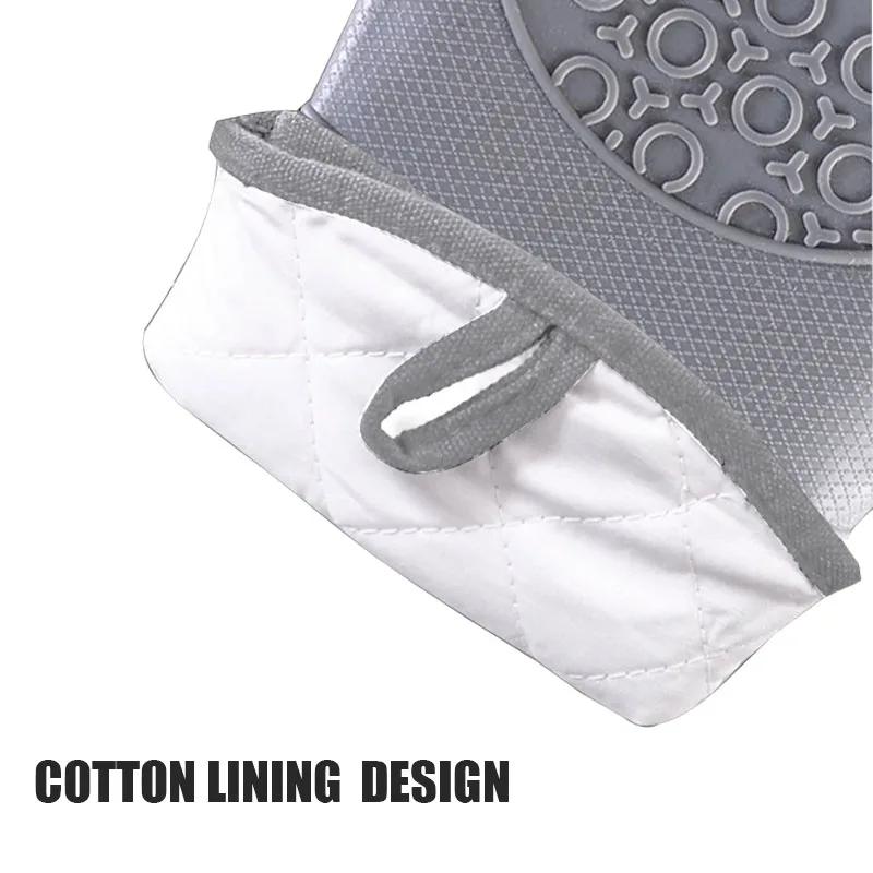 Силиконовые перчатки с защитой от ожогов, утолщенные теплоизоляционные кухонные перчатки, термоизоляционные силиконовые перчатки для запекания в духовке