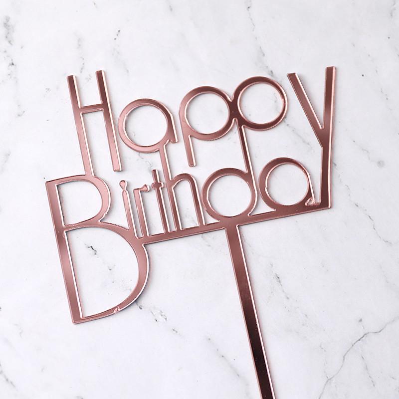 Acrylic Cake Topper - Happy Birthday Mom & Dad, Mother's/Father's Day Decoration