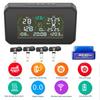 Wireless Car TPMS OBD2 HUD Solar USB Tire Pressure Monitoring 4 Internal Sensors speed/MPG