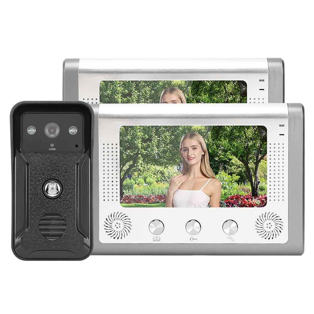 7-дюймовый 2-дисплейный дверной звонок с ночным видением TFT ID-карта Интерком-камера Видеодомофон