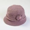 Knitted Hat Women's Autumn Winter Flower Fashion Mom Rabbit Wool Pot Hats & Caps with Thick Velvet Warmth Hat