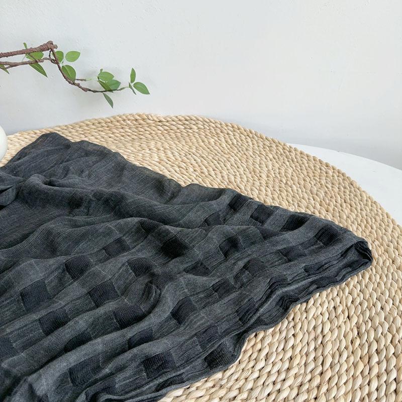 Шарф женский вискозный длинный серый шейный платок теплый дышащий летний солнцезащитный аксессуар для весны и отдыха на осень