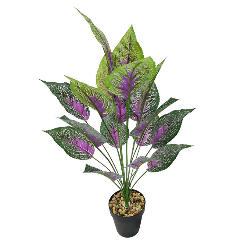 18-Head Monstera Deliciosa and Aglaonema Faux Plant Bonsai for Home Landscaping