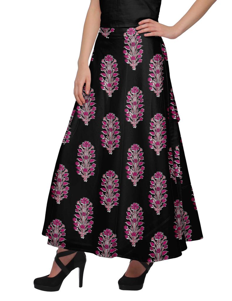 Moomaya Printed Maxi Skirt For Women Long Skirt For Girls Casual Wear