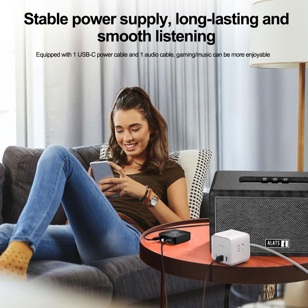 Беспроводной приемник Bluetooth 6.0 SBC AAC Hi-Fi 3,5 мм AUX разъем 2RCA RCA аудио музыкальный адаптер для ПК, автомобильного комплекта, динамика, усилителя