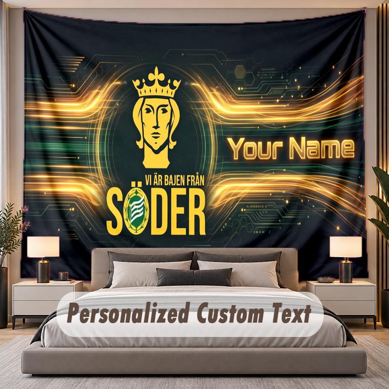 Custom Name Text Tapestry Hammarby Personalized Polyester Wall Tapestry For Bedroom And Room