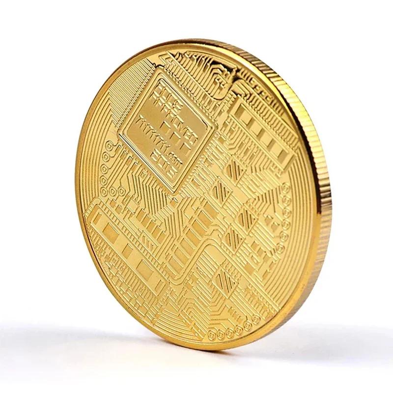 Позолоченная коллекционная монета Bitcoin, физический BTC Casascius Metal памятный художественный подарок, антикварная имитация криптовалюты Bit