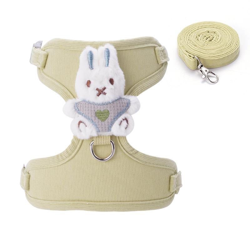 New Cute Pet Collars Cat Harnesses Sets Adjustable Dog Harness for Small Dog Leash Cartoon Out Walking Dog Cat Accessories