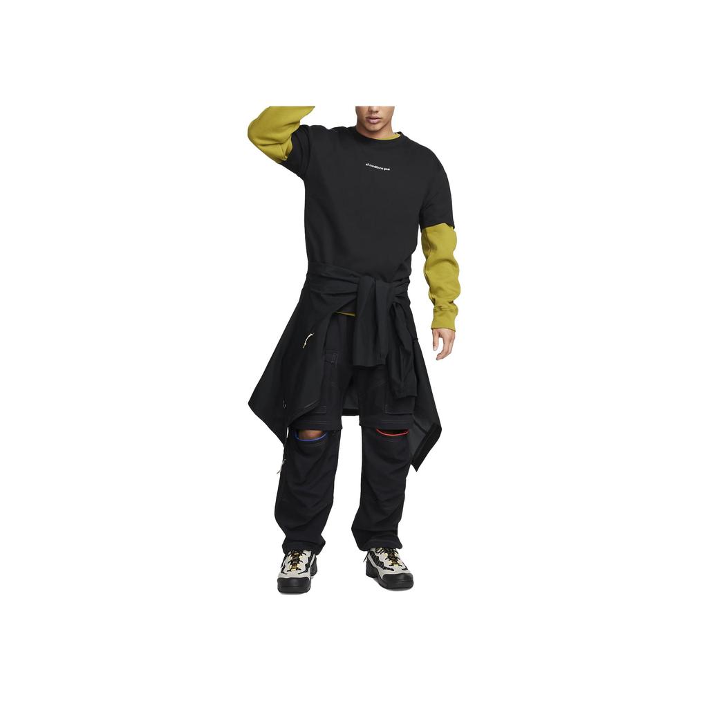 Nike Однотонный свитер с коротким рукавом и буквенным принтом, мужские топы, черный цвет FJ2138-010