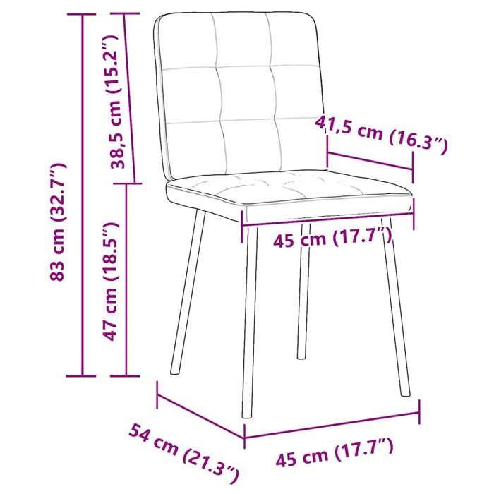 VidaXL Dining Chairs Set of 4 Light Grey Velvet 3315157