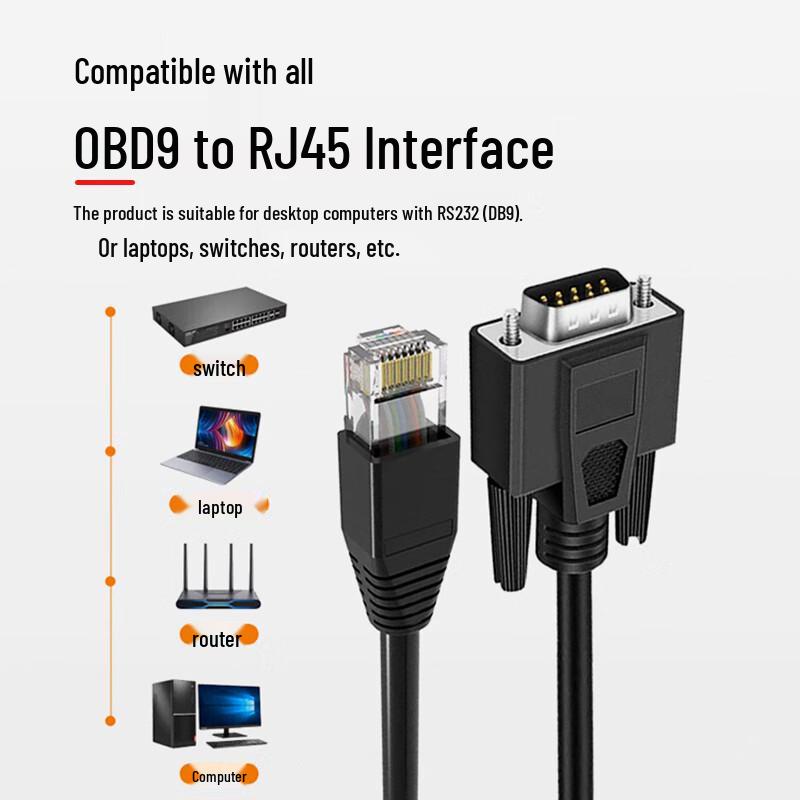RJ45 to DB9 Female RS232 Serial Cable