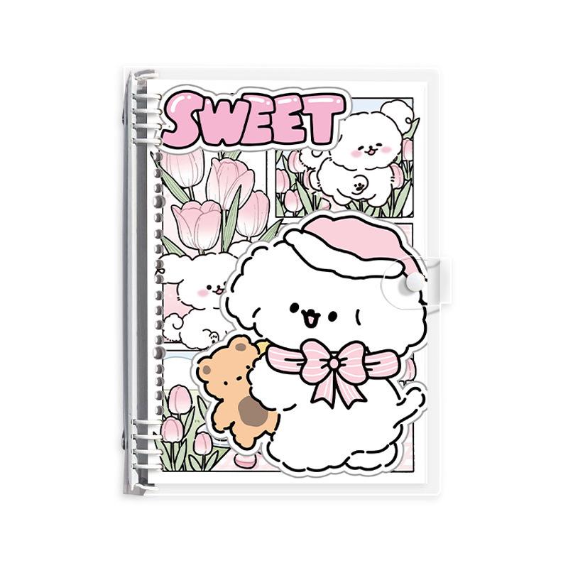 Высококачественный мягкий ПВХ-папка-регистратор формата А5: Счастливый щенок Толстый B5 Студенческий тетрадь на кольцах