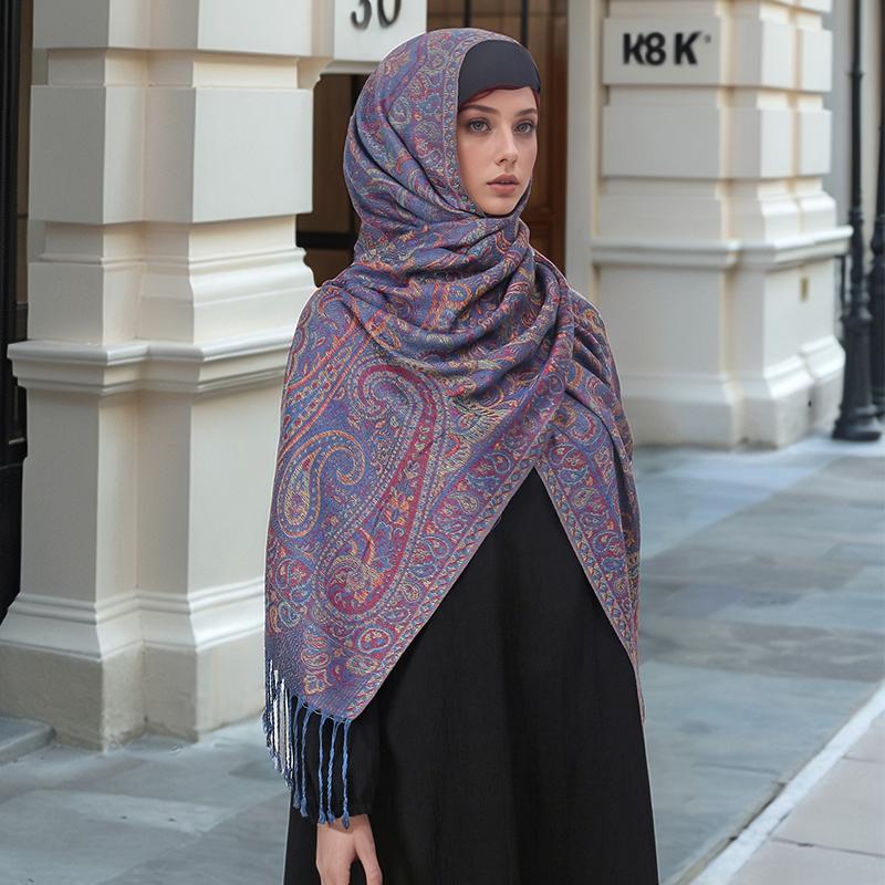 2024 Новый модный зимний теплый толстый мягкий кашемировый пашминовый роскошный брендовый жаккардовый шарф женский шейный платок бандана шаль повязка на голову