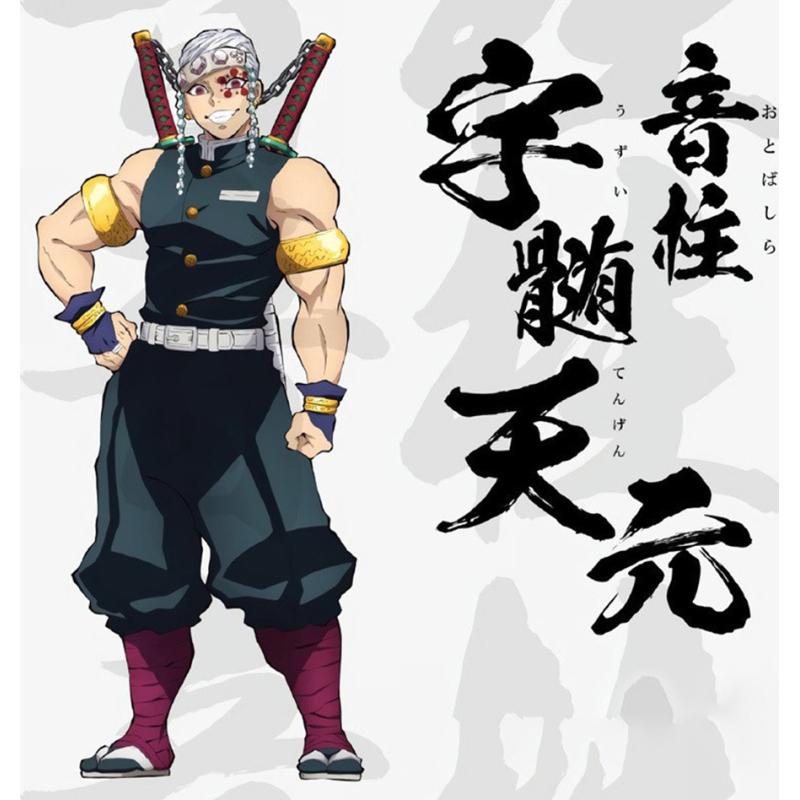 Tengen Косплей Аниме Demon Slayer Kimetsu No Yaiba Косплей Костюм Uzui Tengen Униформа Серебряный Парик Костюмы на Хэллоуин Экипировка