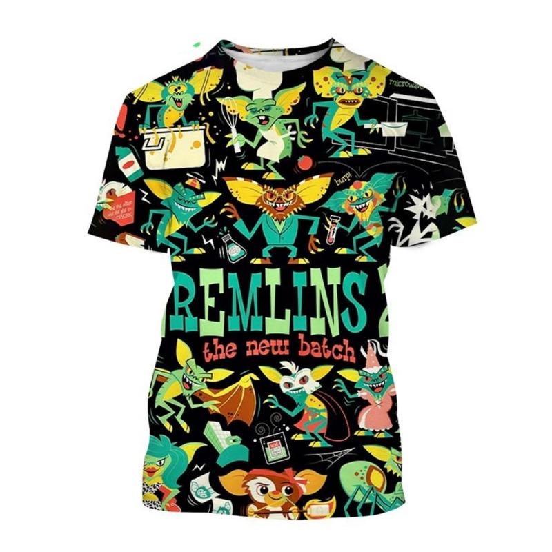 Fashion Hot Sell New Christmas Horror Movie Gremlins 3D Printed T-shirt Puppet Monster Printed T-shirt Men and Women Kids Tops
