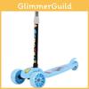 Детский самокат для мальчиков и девочек 1-3-6 лет для начинающих с широкой складной декой, светящимися колесами, Mo Lo Blue