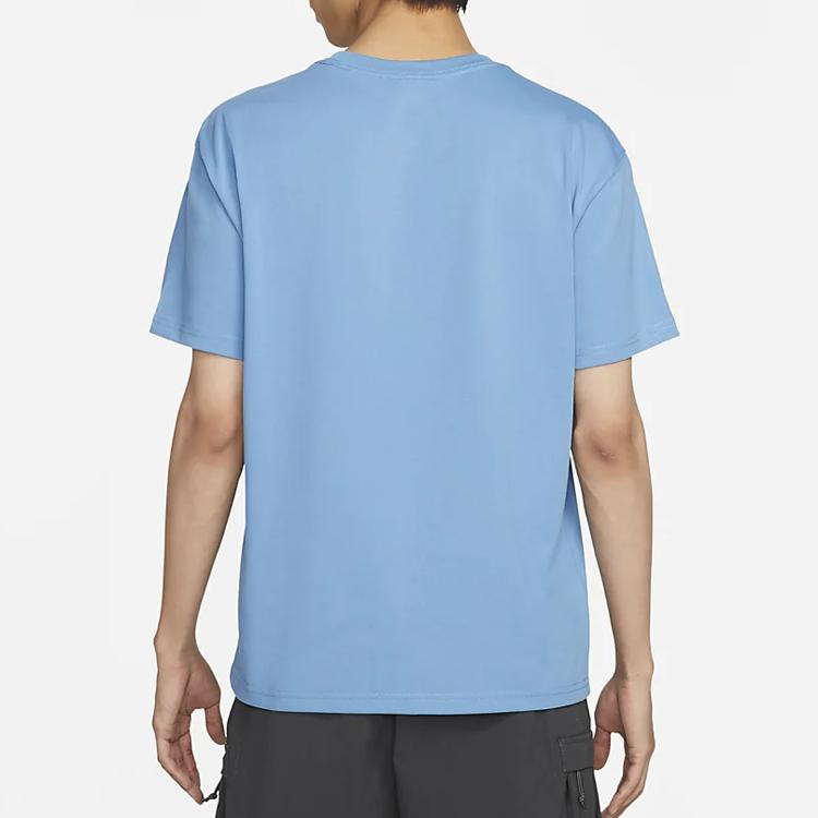 Nike Футболка с коротким рукавом и круглым вырезом, мужская, синяя, с принтом спереди, DQ1816-469