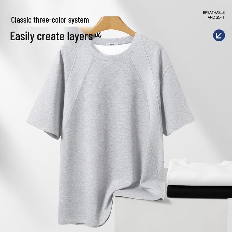 MINISO Мужская повседневная футболка свободного кроя с круглым вырезом