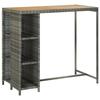 VidaXL Bar Table with Storage Grey 120x60x110 Cm Woven Resin