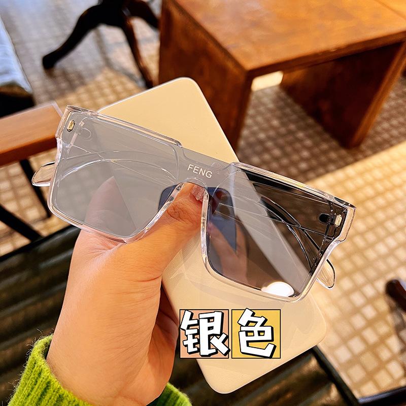 Зеленые солнцезащитные очки для мужчин, авангардные, для уличной стрельбы, интегрированные черные солнцезащитные очки для женщин, солнцезащитные очки