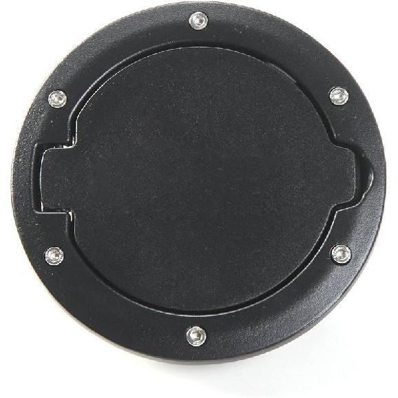 JeCar Aluminum Gas Cap Fuel Filler Door Cover for Jeep Wrangler 2007-2018 JK & Unlimited Accessories (Black)