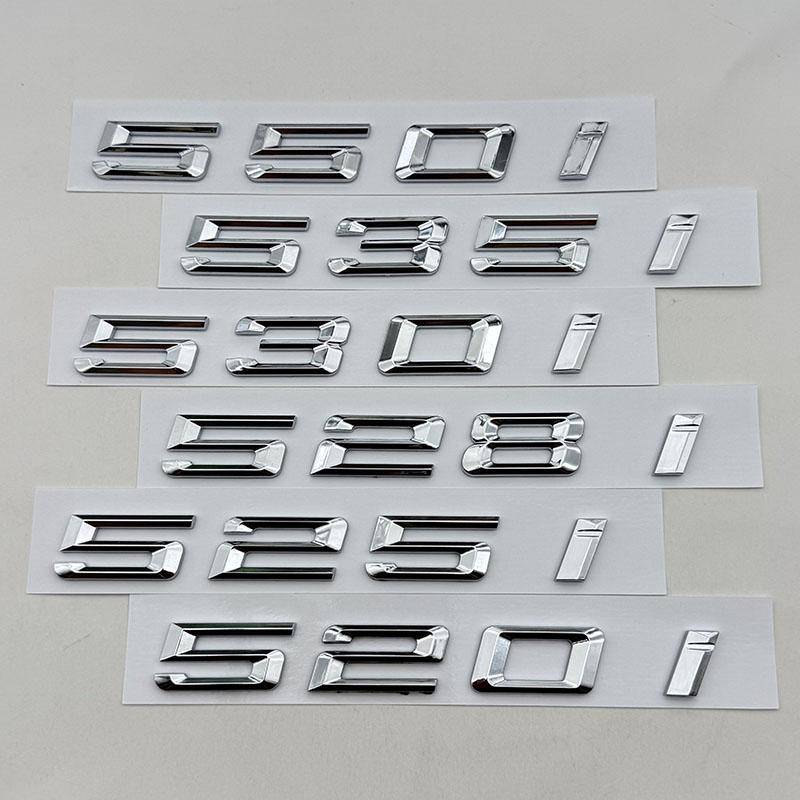 3D ABS Car Letters Logo 520i 528i 530i 535i Badge Sticker Rear Trunk Emblem For BMW 5 Series 530i 520i Tail Marking Accessories