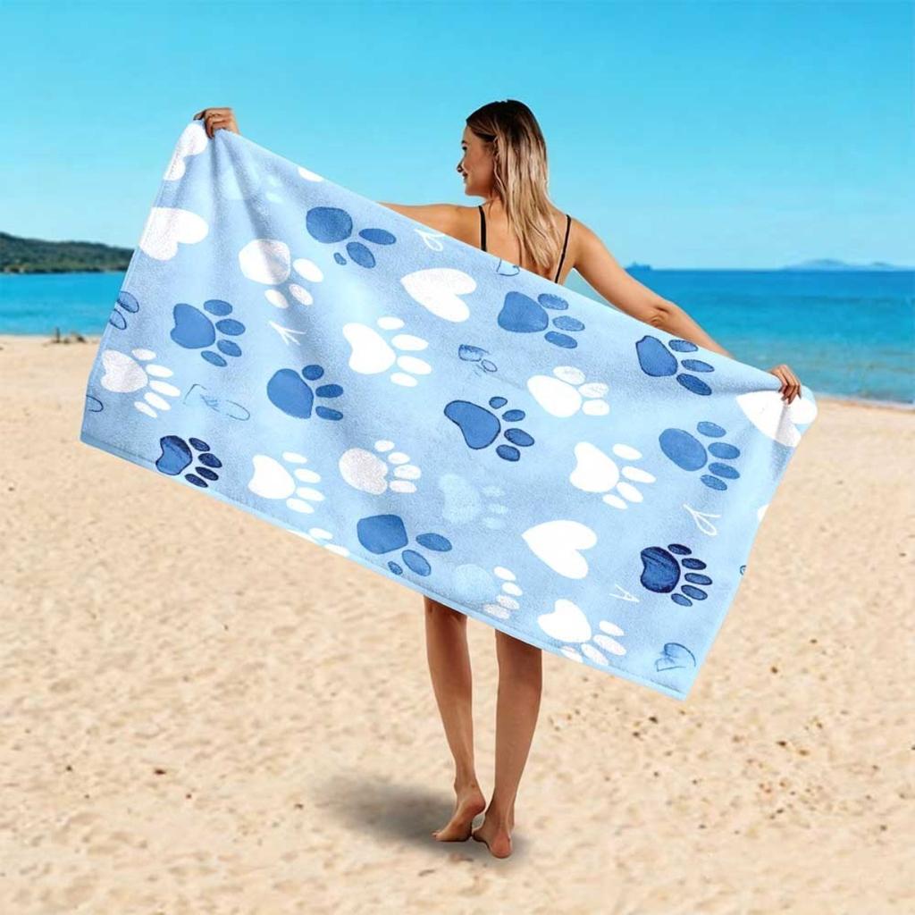 Shark Swarm Towel Ocean Blue Predator Design Beach Blanket Adventure Theme Poolside Lounge Bold