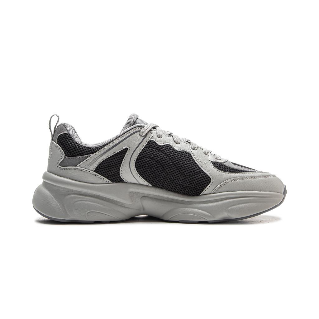 New LiNing Coconut Milk Cushioning, Slip Resistant, Abrasion Resistant Support Low Top Chunky Sneakers Men's Gray Black AGCV403-2