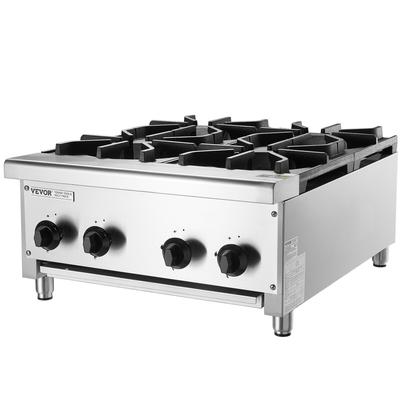 Commercial Gas Range Stove 4 Burners Countertop Cooking Hot Plate Kitchen