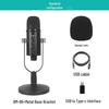 USB Condenser Microphone with Noise Reduction for Voice Recording and Live Broadcasts