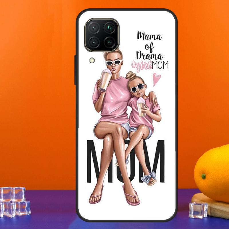 Черные Каштановые Волосы Малыш Мама Королева Для Huawei Nova Y90 Y91 Y60 Y70 Y72 Y61 9 10 SE 12i 12s 11i 5T P60 Pro P20 P30 P40 Lite Чехол
