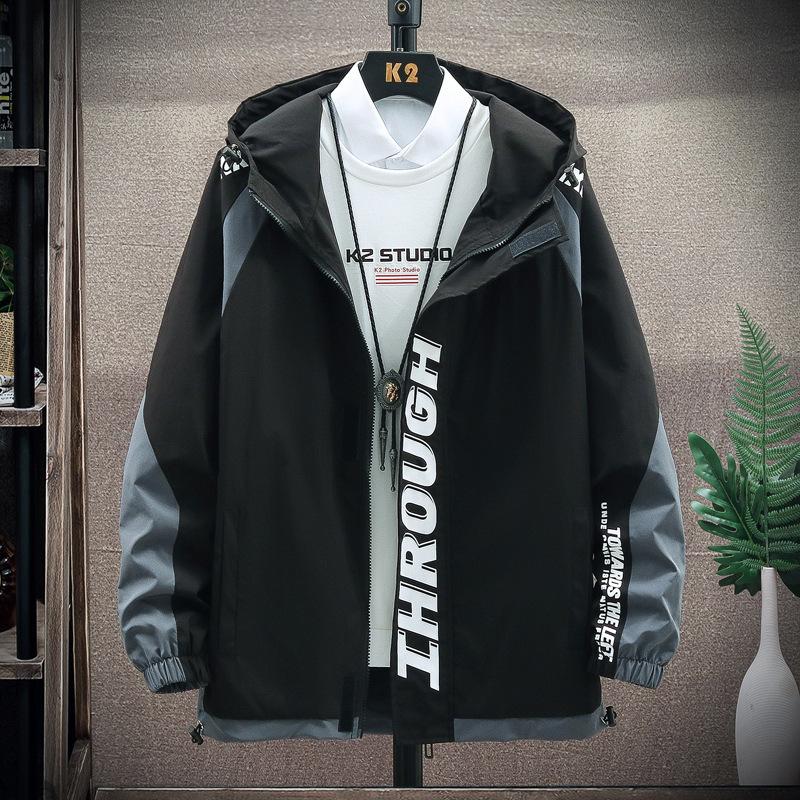 Весенне-осенняя мужская куртка с капюшоном в корейском стиле