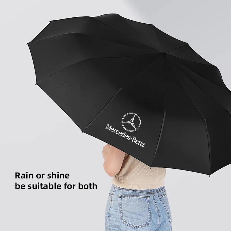Car Automatic Folding Umbrella Portable Sunshade For Mercedes Benz AMG A B C E G CLA W211 W203 W204 C260 E300L A200L GLC300 CLA PL4
