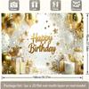 Two-dimensional plane, two-dimensional background banner, golden birthday celebration balloons and giftszyc