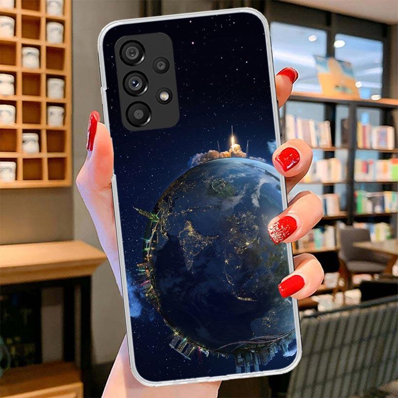 Earth Stars Space Phone Case For Samsung Galaxy A17 A37 A57 A16 A26 A36 A56 A15 A25 A35 A55 A14 A24 A34 A54 A13 A23 A33 A53 Gala