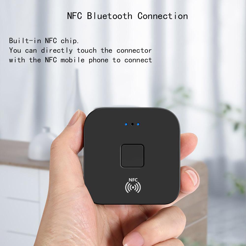 Bluetooth 5.0 Receiver Wireless 3.5mm Jack AUX NFC To 2 RCA Audio Stereo Adapter