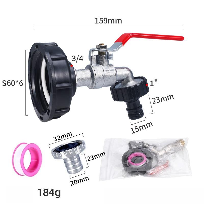 Прочный адаптер для крана IBC-бака S60*6 с крупной резьбой на 1/2'' 3/4'' соединительный элемент для замены клапана для сада и дома кран
