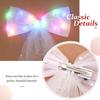 Jeairts Led Veil Bridal Bow Clip Pearl Wedding Hair Piece Glowing White Tulle Bow with Clip Bachelorette Party Hair Accessories for Women and Girls
