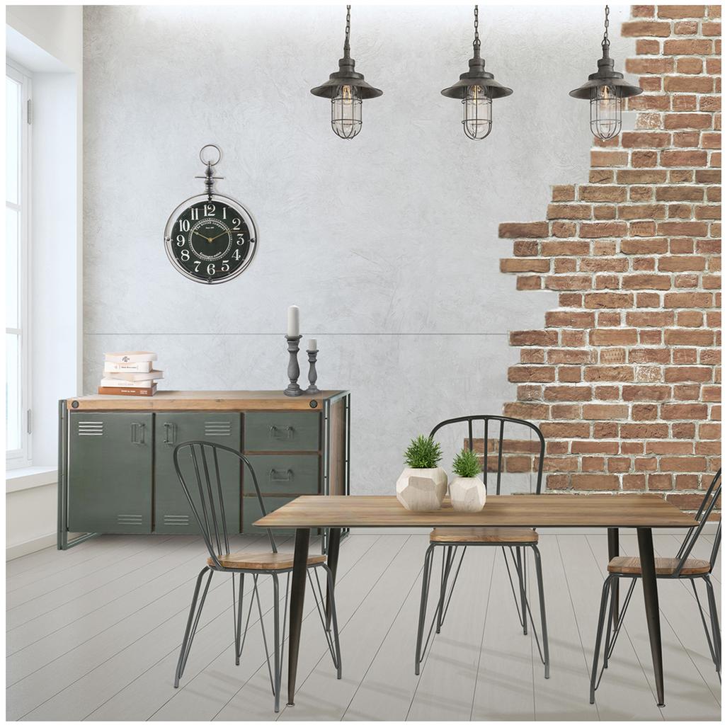 Les Trésors De Lily [A1213] - Черные металлические настенные часы «Ласовник» (Британская компания) - 53x36см