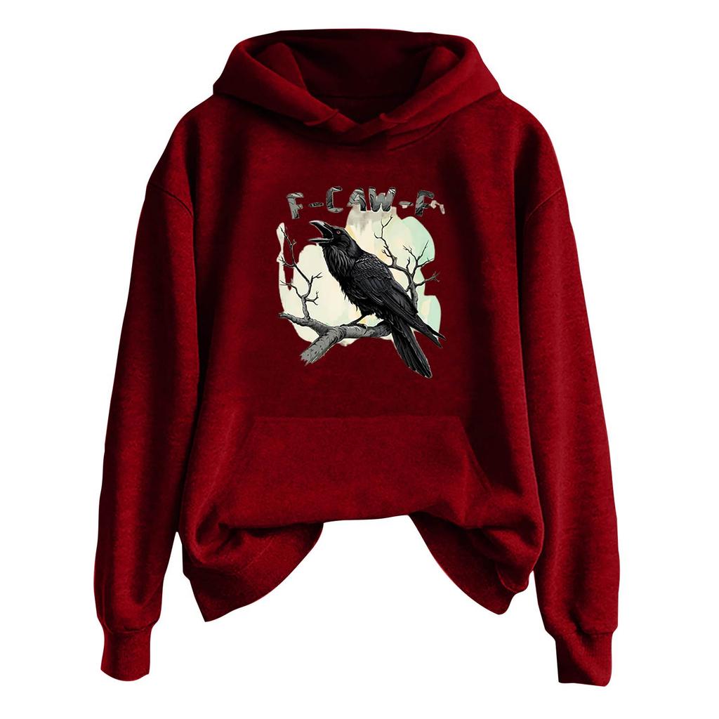 Женская модная повседневная толстовка с длинным рукавом, капюшоном и принтом